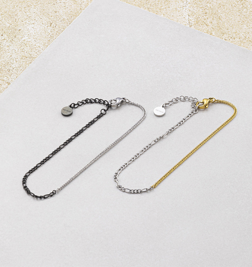 2トーンチェーン切替ブレスレット