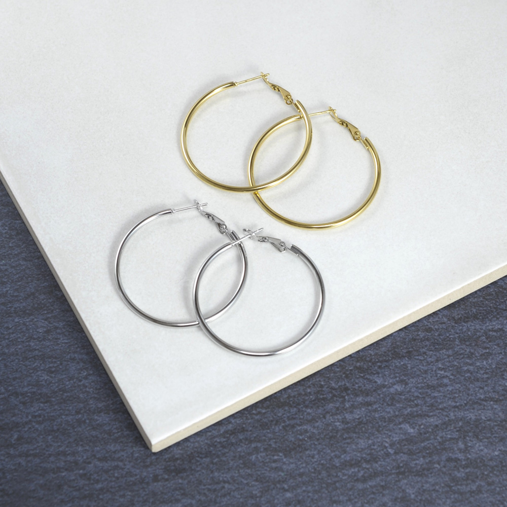 キャッチレスフープピアス・40mm